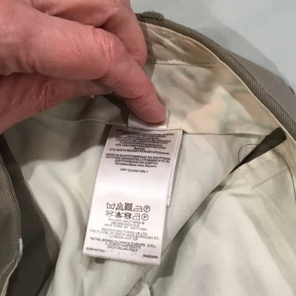 Brooks Brothers Light Olive Green Dress Pants - Classic Front Crease - Picture 4 of 4